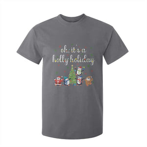 Penguins Christmas T Shirt For Kid Oh Its A Jolly Holiday Xmas Light TS10 Charcoal Print Your Wear