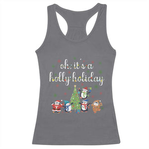 Penguins Christmas Racerback Tank Top Oh Its A Jolly Holiday Xmas Light TS10 Charcoal Print Your Wear