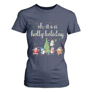 Penguins Christmas T Shirt For Women Oh Its A Jolly Holiday Xmas Light TS10 Navy Print Your Wear