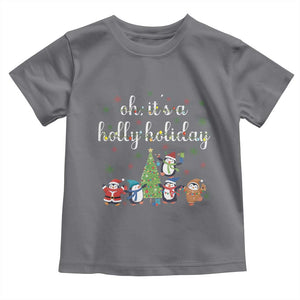 Penguins Christmas Toddler T Shirt Oh Its A Jolly Holiday Xmas Light TS10 Charcoal Print Your Wear