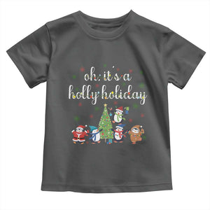 Penguins Christmas Toddler T Shirt Oh Its A Jolly Holiday Xmas Light TS10 Dark Heather Print Your Wear