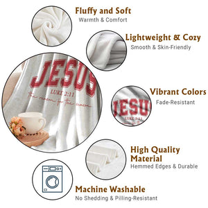 Jesus is the Reason Christmas Throw Blanket Christian Varsity TS10 Print Your Wear