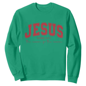 Jesus is the Reason Christmas Sweatshirt Christian Varsity TS10 Irish Green Print Your Wear