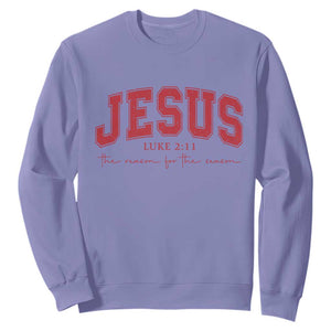 Jesus is the Reason Christmas Sweatshirt Christian Varsity TS10 Violet Print Your Wear