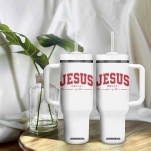 Jesus is the Reason Christmas Tumbler With Handle Christian Varsity TS10 Print Your Wear