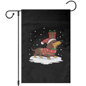 Christmas Dachshund Garden Flag Funny Weiner Santa Hat Xmas Dog Puppy Lover TS10 Black Print Your Wear