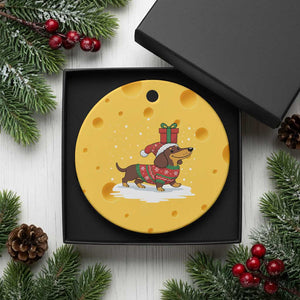 Christmas Dachshund Ceramic Ornament Funny Weiner Santa Hat Xmas Dog Puppy Lover TS10 1pc Yellow Cheese Print Your Wear