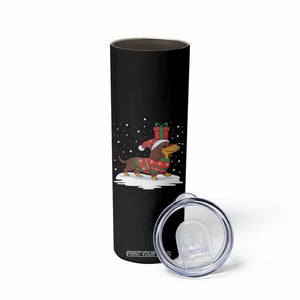 Christmas Dachshund Skinny Tumbler Funny Weiner Santa Hat Xmas Dog Puppy Lover TS10 Print Your Wear