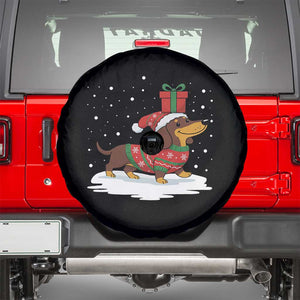 Christmas Dachshund Spare Tire Cover Funny Weiner Santa Hat Xmas Dog Puppy Lover TS10 Black Print Your Wear
