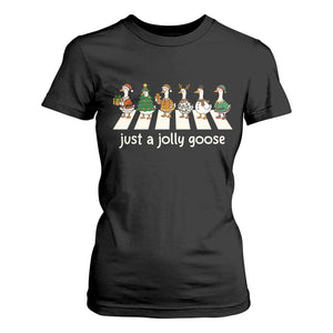 Just A Jolly Goose T Shirt For Women Funny Christmas Duck Meme TS10 Black Print Your Wear
