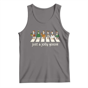 Just A Jolly Goose Tank Top Funny Christmas Duck Meme TS10 Deep Heather Print Your Wear