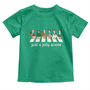 Just A Jolly Goose Toddler T Shirt Funny Christmas Duck Meme TS10 Irish Green Print Your Wear