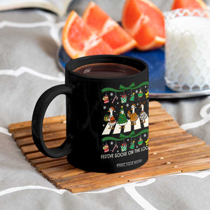 Festive Goose On The Loose Christmas Coffee Mug Cute Xmas Duck Silly Gooses Coquette Bow TS10 Print Your Wear