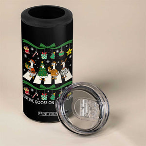 Festive Goose On The Loose Christmas 4 in 1 Can Cooler Tumbler Cute Xmas Duck Silly Gooses Coquette Bow TS10 Print Your Wear