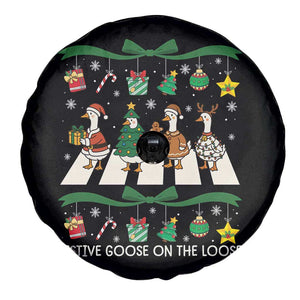 Festive Goose On The Loose Christmas Spare Tire Cover Cute Xmas Duck Silly Gooses Coquette Bow TS10 Print Your Wear