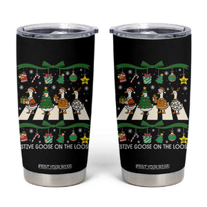 Festive Goose On The Loose Christmas Tumbler Cup Cute Xmas Duck Silly Gooses Coquette Bow TS10 Black Print Your Wear
