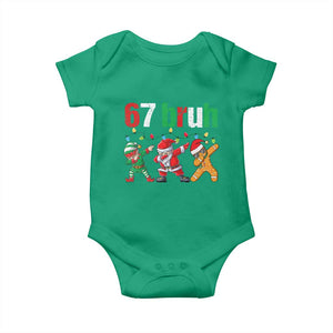 67 Christmas Baby Onesie Funny Six Seven Bruh Dabbing Santa Meme Pajamas TS10 Irish Green Print Your Wear