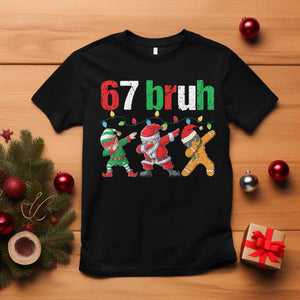 67 Christmas T Shirt Funny Six Seven Bruh Dabbing Santa Meme Pajamas TS10 Black Print Your Wear