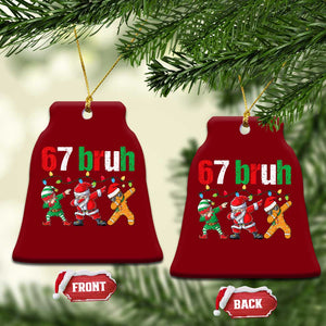 67 Christmas Ceramic Ornament Funny Six Seven Bruh Dabbing Santa Meme Pajamas TS10 Print Your Wear