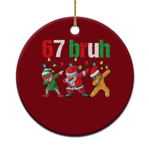 67 Christmas Ceramic Ornament Funny Six Seven Bruh Dabbing Santa Meme Pajamas TS10 1pc Red Print Your Wear