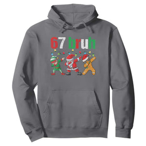 67 Christmas Hoodie Funny Six Seven Bruh Dabbing Santa Meme Pajamas TS10 Charcoal Print Your Wear
