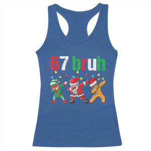 67 Christmas Racerback Tank Top Funny Six Seven Bruh Dabbing Santa Meme Pajamas TS10 Royal Blue Print Your Wear