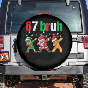 67 Christmas Spare Tire Cover Funny Six Seven Bruh Dabbing Santa Meme Pajamas TS10 No hole Black Print Your Wear