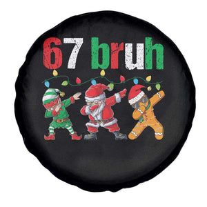 67 Christmas Spare Tire Cover Funny Six Seven Bruh Dabbing Santa Meme Pajamas TS10 Print Your Wear