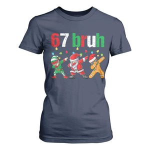 67 Christmas T Shirt For Women Funny Six Seven Bruh Dabbing Santa Meme Pajamas TS10 Navy Print Your Wear
