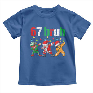 67 Christmas Toddler T Shirt Funny Six Seven Bruh Dabbing Santa Meme Pajamas TS10 Royal Blue Print Your Wear