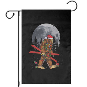 Santa Bigfoot Christmas Garden Flag Funny Sasquatch Skiing Snowboard Ski Lover Skier TS10 Black Print Your Wear