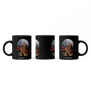 Santa Bigfoot Christmas Coffee Mug Funny Sasquatch Skiing Snowboard Ski Lover Skier TS10 Print Your Wear