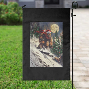 Christmas Bigfoot Skiing Garden Flag Funny Santa Sasquatch Snowboard Ski Lover Skier TS10 Print Your Wear