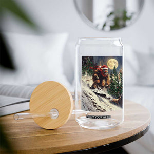 Christmas Bigfoot Skiing Glass Can Funny Santa Sasquatch Snowboard Ski Lover Skier TS10 Print Your Wear