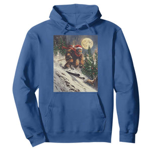 Christmas Bigfoot Skiing Hoodie Funny Santa Sasquatch Snowboard Ski Lover Skier TS10 Royal Blue Print Your Wear
