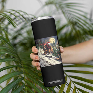 Christmas Bigfoot Skiing Skinny Tumbler Funny Santa Sasquatch Snowboard Ski Lover Skier TS10 Print Your Wear