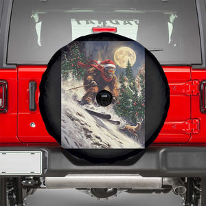 Christmas Bigfoot Skiing Spare Tire Cover Funny Santa Sasquatch Snowboard Ski Lover Skier TS10 Black Print Your Wear