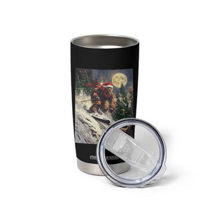 Christmas Bigfoot Skiing Tumbler Cup Funny Santa Sasquatch Snowboard Ski Lover Skier TS10 Print Your Wear