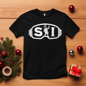 Bigfoot Skiing T Shirt Sasquatch Goggles Skiing Snow Ski Lover Skier TS10 Black Print Your Wear