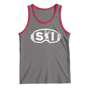 Bigfoot Skiing Tank Top Sasquatch Goggles Skiing Snow Ski Lover Skier TS10 Deep Heather Red Print Your Wear