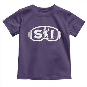 Bigfoot Skiing Toddler T Shirt Sasquatch Goggles Skiing Snow Ski Lover Skier TS10 Purple Print Your Wear