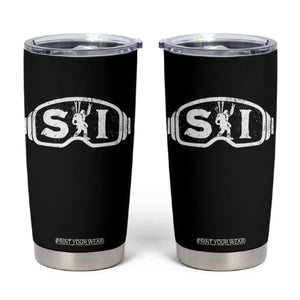 Bigfoot Skiing Tumbler Cup Sasquatch Goggles Skiing Snow Ski Lover Skier TS10 Black Print Your Wear