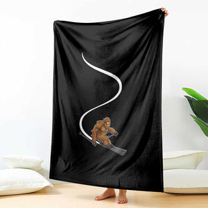 Bigfoot Skiing Throw Blanket Funny Sasquatch Ski Lover Mountain Skier Winter Sports TS10 Print Your Wear