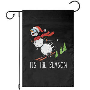 Funny Skiing Snowman Garden Flag Funny Tis The Season Snow Ski Lover Skier TS10 Black Print Your Wear