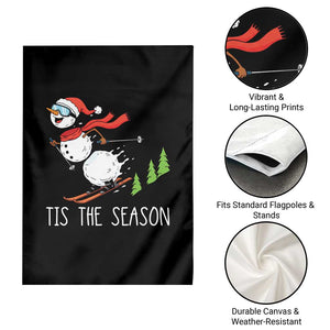 Funny Skiing Snowman Garden Flag Funny Tis The Season Snow Ski Lover Skier TS10 Print Your Wear