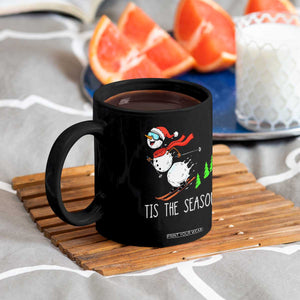 Funny Skiing Snowman Coffee Mug Funny Tis The Season Snow Ski Lover Skier TS10 Print Your Wear