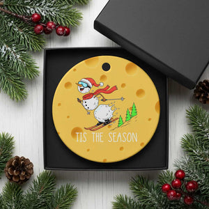 Funny Skiing Snowman Ceramic Ornament Funny Tis The Season Snow Ski Lover Skier TS10 1pc Yellow Cheese Print Your Wear