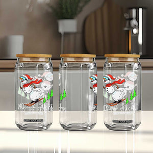 Funny Skiing Snowman Glass Can Funny Tis The Season Snow Ski Lover Skier TS10 Print Your Wear