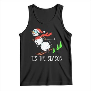 Funny Skiing Snowman Tank Top Funny Tis The Season Snow Ski Lover Skier TS10 Black Print Your Wear