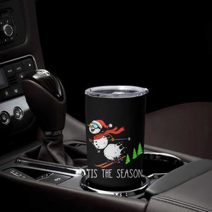 Funny Skiing Snowman Tumbler Cup Funny Tis The Season Snow Ski Lover Skier TS10 Print Your Wear